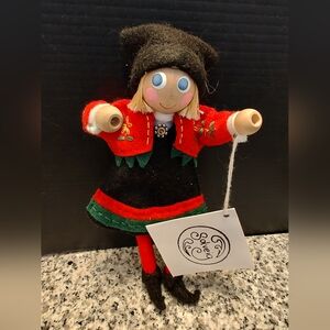 Swedish Gnome Christmas Ornament Handmade Approx 6”. Scandinavian Solvieg.